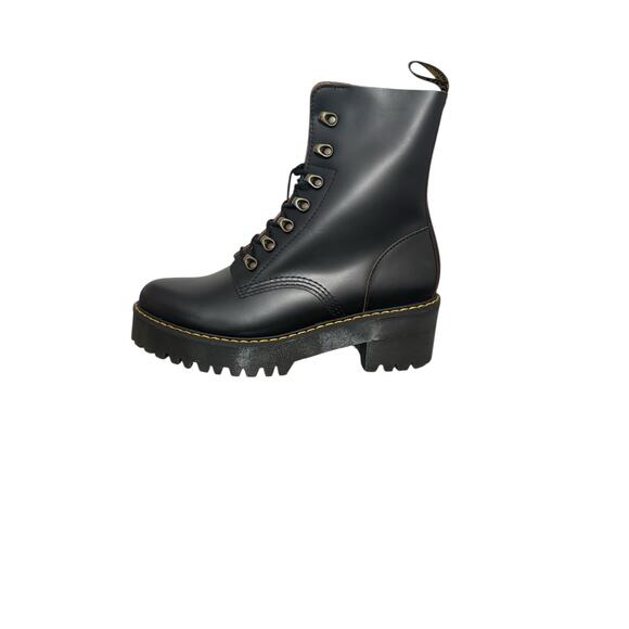 NEW! Dr. Martens Leona Black Vintage Smooth Leather Heeled Boots - Siize 11 - Picture 9 of 16